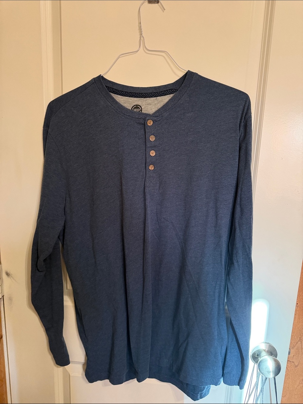 Weatherproof Men's Long-Sleeve Henley in Denim Blue